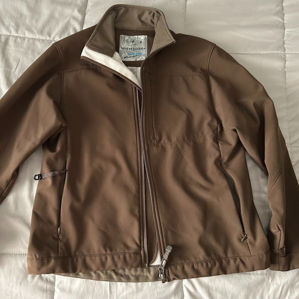 White Sierra Waterproof Jacket, Size Medium